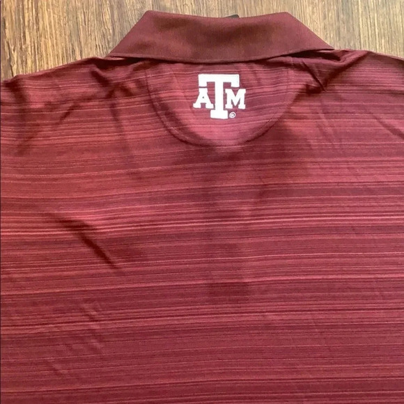 Texas A&M Aggies Golf Polo Shirt Champion Textured Stripe 2XL - Picture 9 of 9